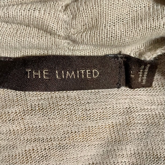 The Limited Tan Linen Blend Tie Waist 3/4 Ruched Sleeve Cardigan/Jacket. Large - Picture 12 of 14